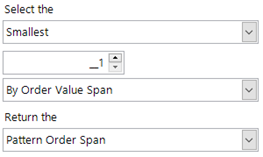 Smallest order span field options in pattern match controls